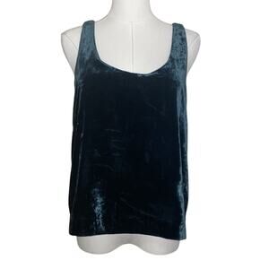 J. Crew Velvet Tank Top Forest Green Sleeveless Sz 4